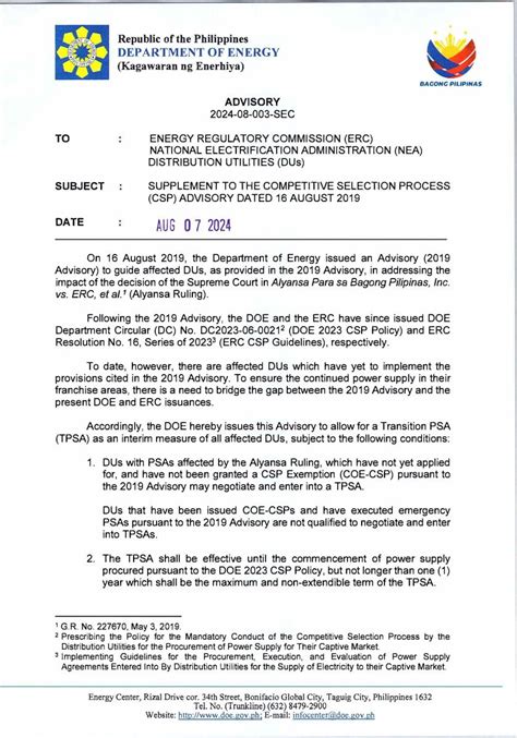 CSP – Competitive Selection Process – DOE.